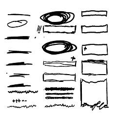 Image showing Hand drawn frames, lines and circle collection