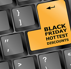 Image showing Illustration of background with Keyboard for Black Friday