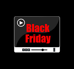 Image showing Banner template for black Friday sale. Media Player. Vector illustration 