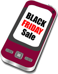 Image showing Black friday words on smart phone, Big sale concept. Vector illustration