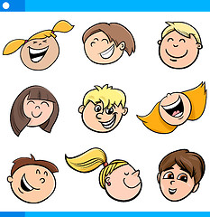 Image showing cartoon kids characters set