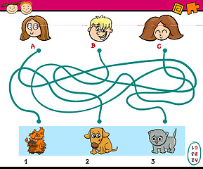 Image showing maze paths task for kids