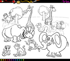 Image showing safari animals coloring book