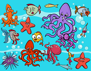 Image showing sea life group cartoon