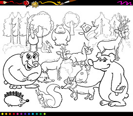 Image showing wild animals coloring book