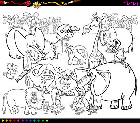 Image showing safari animals coloring book