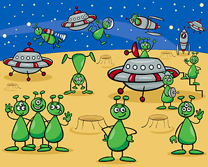 Image showing aliens characters cartoon