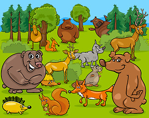 Image showing forest animals cartoon illustration