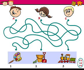 Image showing maze paths task for children