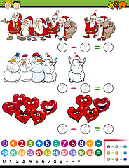 Image showing math game cartoon illustration