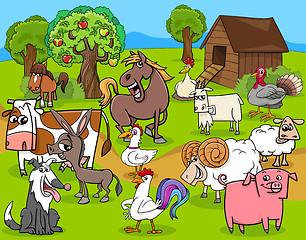 Image showing farm animals group cartoon