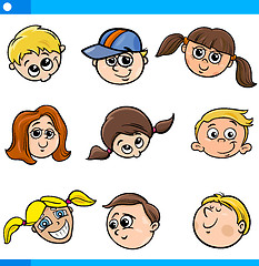 Image showing children characters faces set