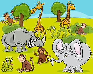 Image showing safari animals cartoon illustration