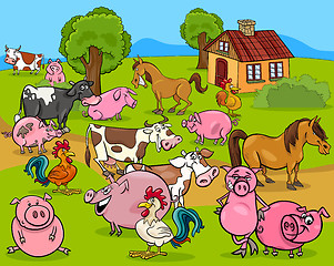 Image showing farm animals cartoon illustration