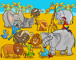 Image showing safari animals cartoon illustration