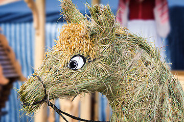 Image showing Figurine made of straw in the form of a horse.