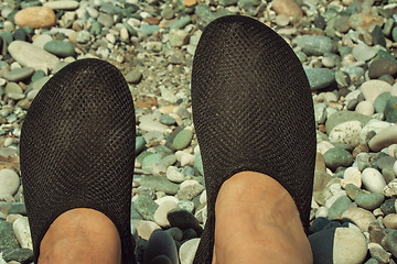 Image showing Comfortable shoes for the beach and swimming in the sea.