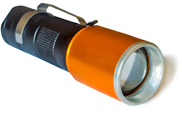 Image showing Small electric torch on white background.