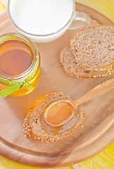 Image showing honey and bread