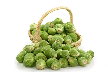 Image showing Brussels sprouts in a basket