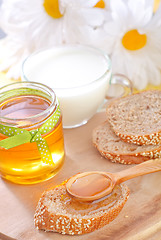 Image showing honey and bread