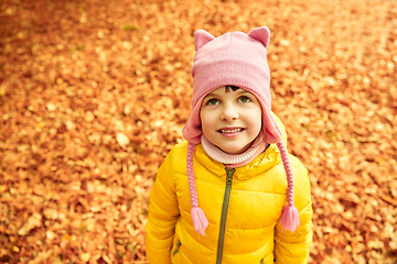 Image showing happy little girl in autumn park