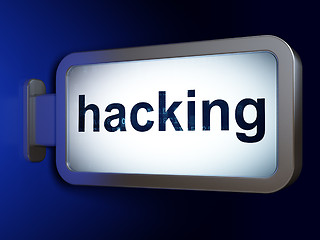 Image showing Safety concept: Hacking on billboard background
