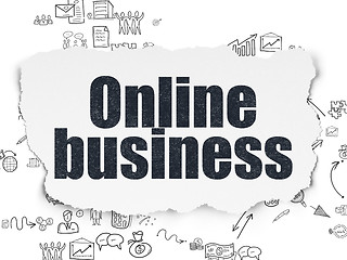 Image showing Finance concept: Online Business on Torn Paper background
