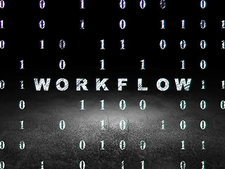 Image showing Finance concept: Workflow in grunge dark room