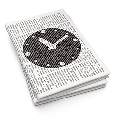 Image showing Time concept: Clock on Newspaper background