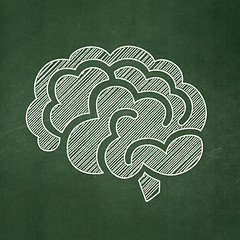 Image showing Science concept: Brain on chalkboard background