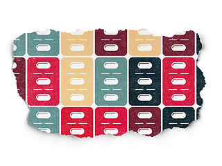 Image showing Health concept: Pills Blister icons on Torn Paper background