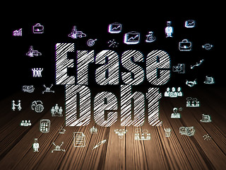 Image showing Business concept: Erase Debt in grunge dark room