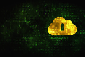 Image showing Cloud technology concept: Cloud With Keyhole on digital background