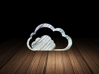 Image showing Cloud computing concept: Cloud in grunge dark room
