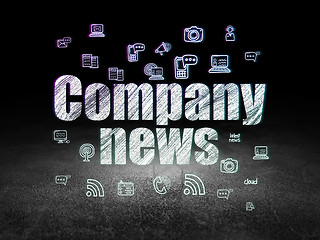 Image showing News concept: Company News in grunge dark room