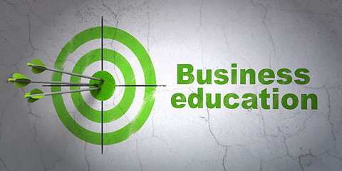 Image showing Education concept: target and Business Education on wall background