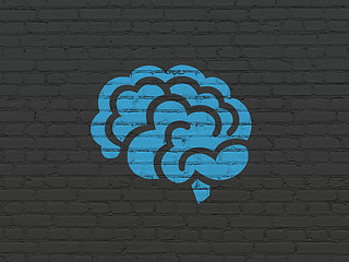 Image showing Science concept: Brain on wall background