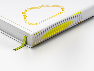 Image showing Cloud computing concept: closed book, Cloud on white background