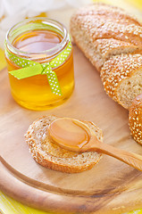 Image showing honey and bread