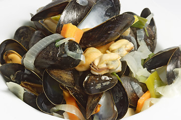 Image showing Cooked mussels