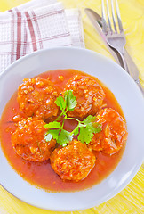 Image showing meat ball with tomato sauce