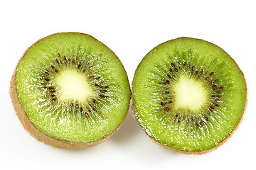 Image showing Two halves of kiwi