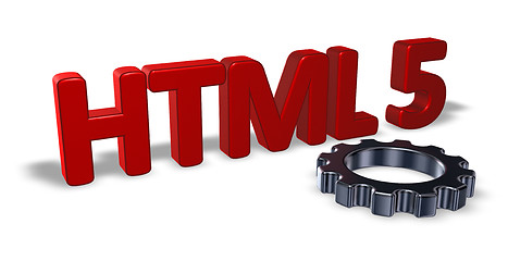 Image showing html 5 and gear wheel