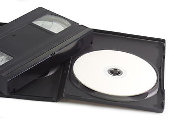 Image showing Videocassette and digital versatile disc