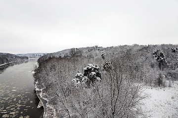 Image showing winter river   Belarus. 