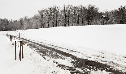 Image showing winter road . country 