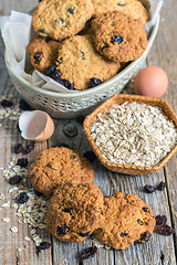 Image showing Cookies from oatmeal and raisins.