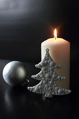 Image showing White Christmas candle