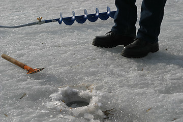 Image showing fisherman equipment.winter fishing